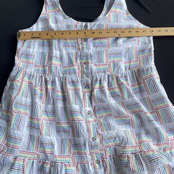 Unbranded Sundress Womens Medium Multicolor Rainbow Barcode Pride Button Front - Picture 7 of 11